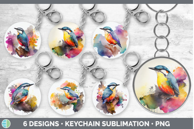 Rainbow Nuthatch Keychain Bundle | Keyring Sublimation Designs