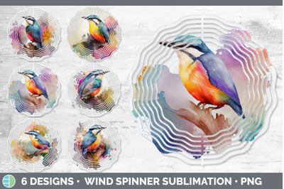 Rainbow Nuthatch Wind Spinner | Sublimation Designs Bundle