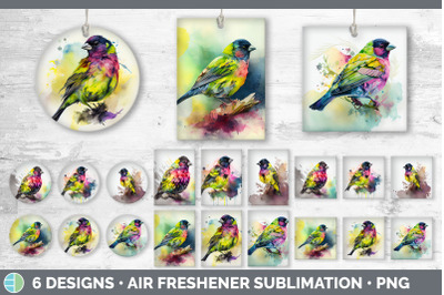 Rainbow Siskin Air Freshener | Sublimation Designs Bundle