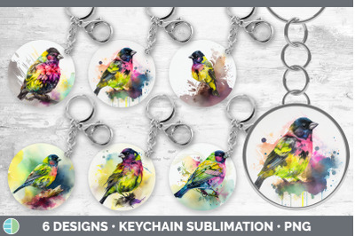 Rainbow Siskin Keychain Bundle | Keyring Sublimation Designs