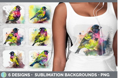 Rainbow Siskin Distressed Sublimation Background Panel