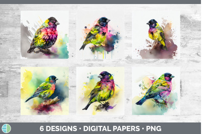 Rainbow Siskin Backgrounds | Digital Scrapbook Papers