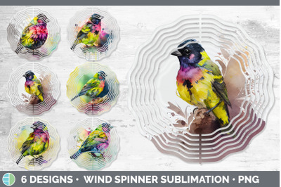 Rainbow Siskin Wind Spinner | Sublimation Designs Bundle