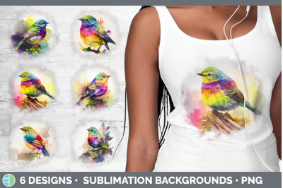 Rainbow Warbler Background | Grunge Sublimation Backgrounds