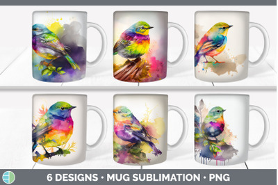 Rainbow Warbler Mug Sublimation | Coffee Cup Background PNG