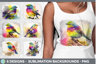 Rainbow Warbler Distressed Sublimation Background Panel