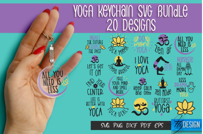 Yoga SVG Keychain Bundle | Yoga Quotes SVG Design