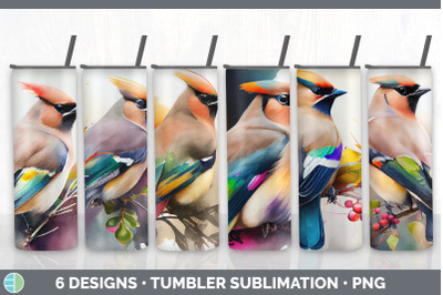 Rainbow Waxwing Tumbler Sublimation Bundle