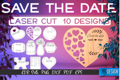 Save the Date Laser Cut SVG | Couple SVG Design | CNC Files