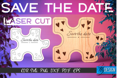 Save the Date Laser Cut SVG | Couple SVG Design | CNC Files