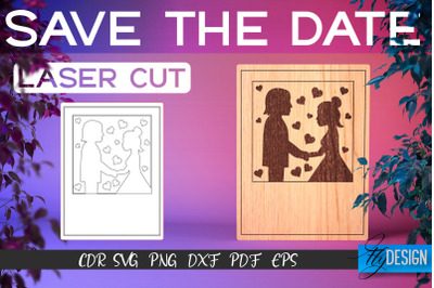 Save the Date Laser Cut SVG | Couple SVG Design | CNC Files