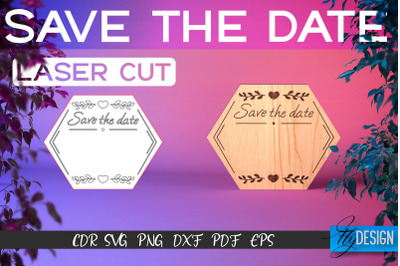 Save the Date Laser Cut SVG | Couple SVG Design | CNC Files