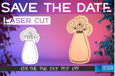 Save the Date Laser Cut SVG | Couple SVG Design | CNC Files