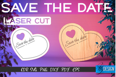 Save the Date Laser Cut SVG | Couple SVG Design | CNC Files