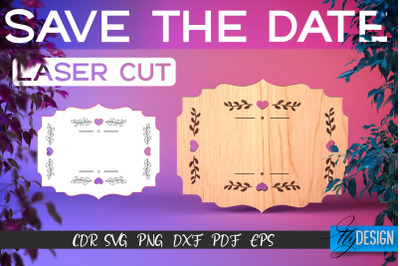 Save the Date Laser Cut SVG | Couple SVG Design | CNC Files