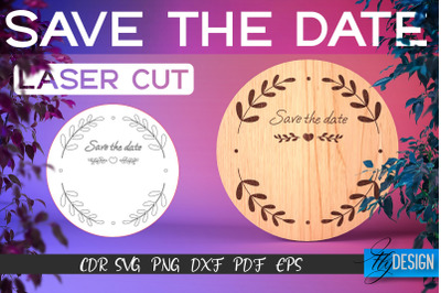 Save the Date Laser Cut SVG | Couple SVG Design | CNC Files