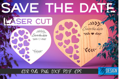 Save the Date Laser Cut SVG | Couple SVG Design | CNC Files