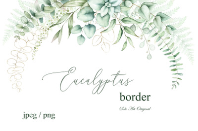 Eucalyptus border Clip art Greenery Floral background