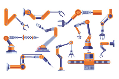 Industrial robot arm. Robotic electronic hand manipulator with machine