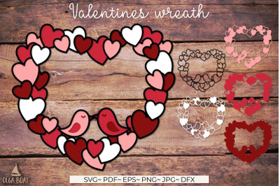 3D Valentine wreath sign | Valentines day svg