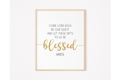 Prayer Printable, Dining Room Wall Decor, Table Blessing Print