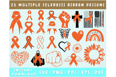 Multiple Sclerosis Awareness SVG Bundle, 25 Designs
