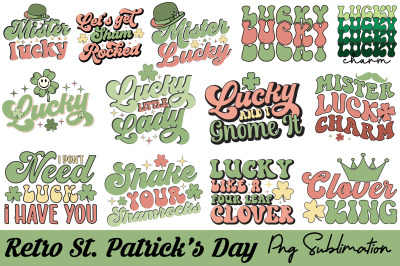 Retro St. Patrick&#039;s Day PNG Sublimation Bundle