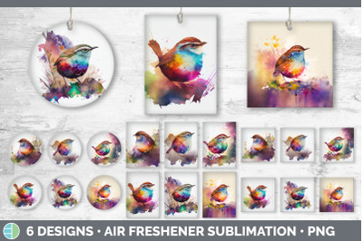 Rainbow Wren Air Freshener | Sublimation Designs Bundle