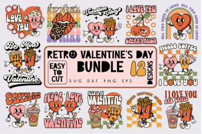 Retro Valentines Day SVG Bundle 12 Designs