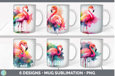 Rainbow Flamingo Mug Sublimation | Coffee Cup Background PNG