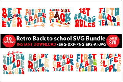 Retro Back to School SVG Bundle