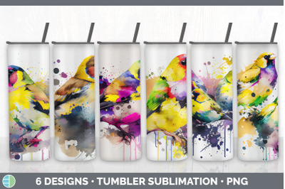 Rainbow Goldfinch Tumbler Sublimation Bundle