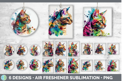 Rainbow Bengal Cat Air Freshener | Sublimation Designs Bundle