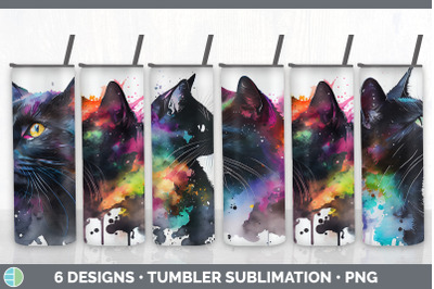 Rainbow Black Cat Tumbler Sublimation Bundle