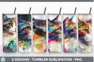 Rainbow Calico Cat Tumbler Sublimation Bundle