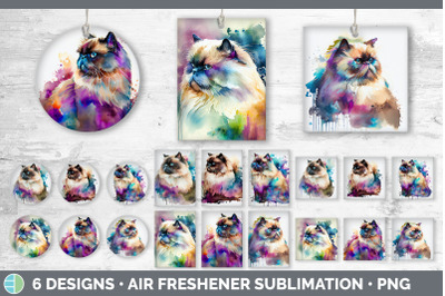 Rainbow Himalayan Cat Air Freshener | Sublimation Designs Bundle