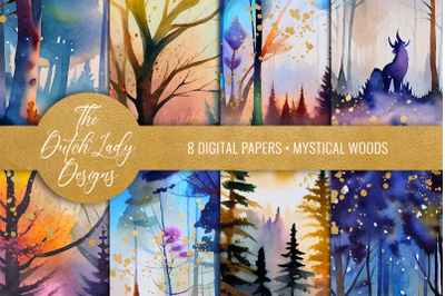 Mystical Woods Watercolor Backgrounds