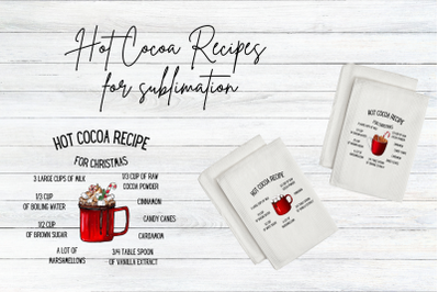 Hot Cocoa Christmas Recipe Sublimation