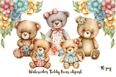 Watercolor Teddy Bear clipart