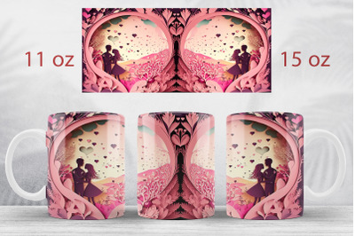 Valentines day mug wrap Love mug sublimation Anniversary png