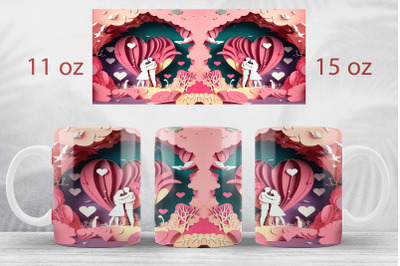 Valentines day mug wrap Love mug sublimation Anniversary png