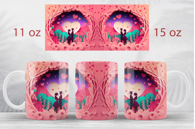 Valentines day mug wrap Love mug sublimation Anniversary png