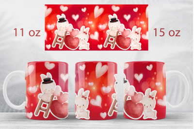 Valentines day mug wrap Love mug sublimation Anniversary png