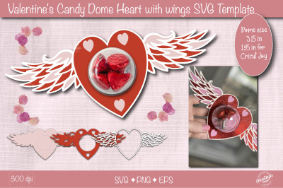 Valentine Candy Dome Holder SVG| Heart candy holder SVG| Valentine tre