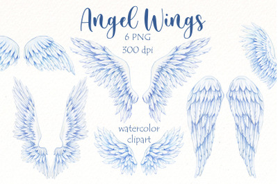 White Angel Wings watercolor clipart, memorial png wings.