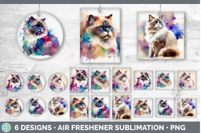 Rainbow Ragdoll Cat Air Freshener | Sublimation Designs Bundle