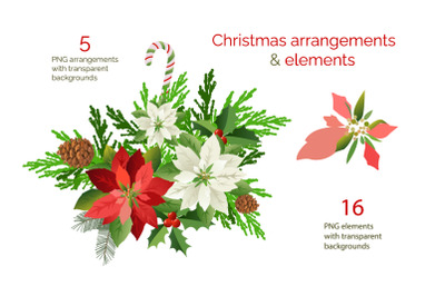 Christmas PNG compositions and elements