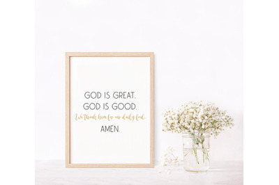 Table Blessing Print, Dining Room Decor, Dining Room Prayer