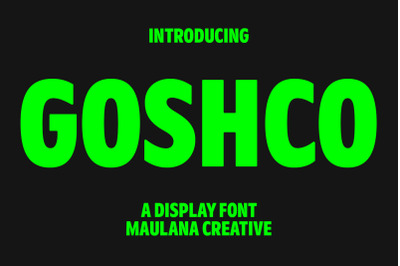 Goshco Sans Display Font