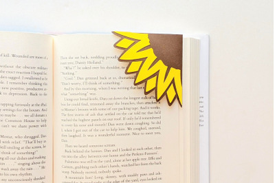 Sunflower Papercut Corner Bookmark | SVG | PNG | DXF | EPS